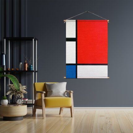 Textielposter Mondriaan de rode rechthoek
