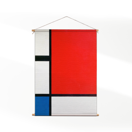 Textielposter Mondriaan de rode rechthoek