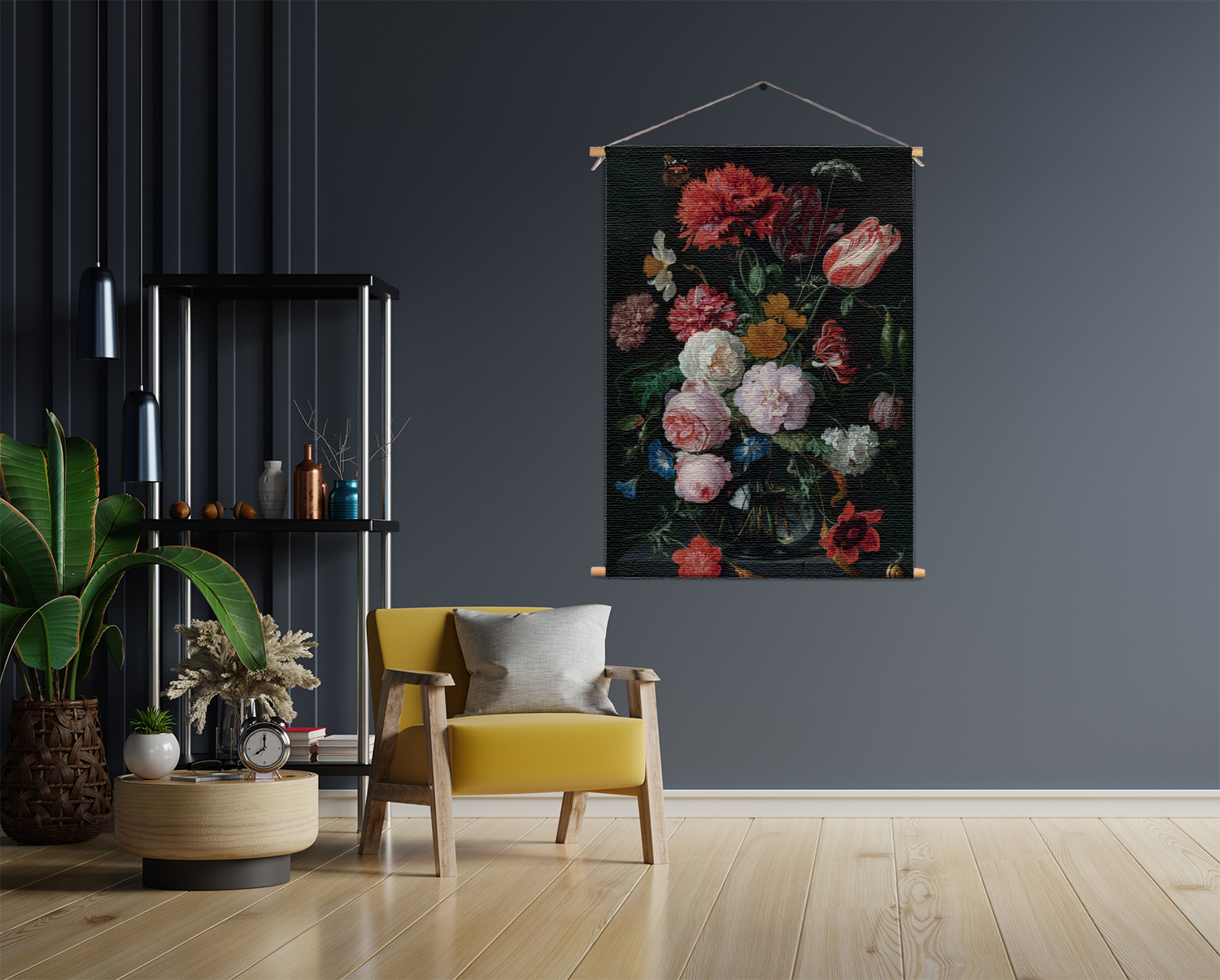 Textielposter Jan Davidsz Bloemen in een glazen vaas 1716