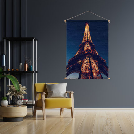 Textielposter Eiffeltoren Parijs at Night