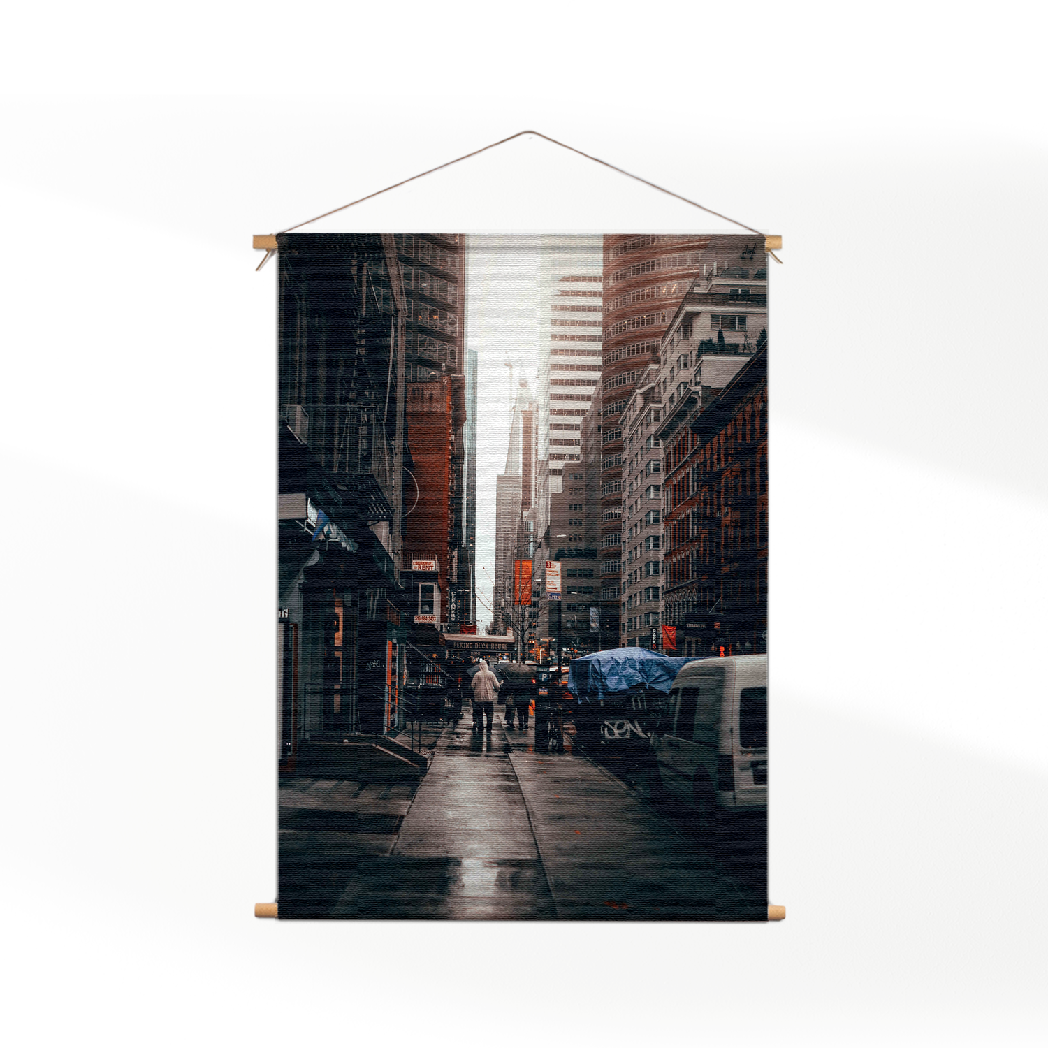 Textielposter New York Raining Day