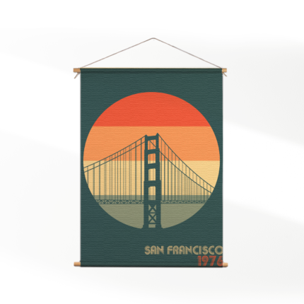 Textielposter San Francisco 1976 Golden Gate Bridge
