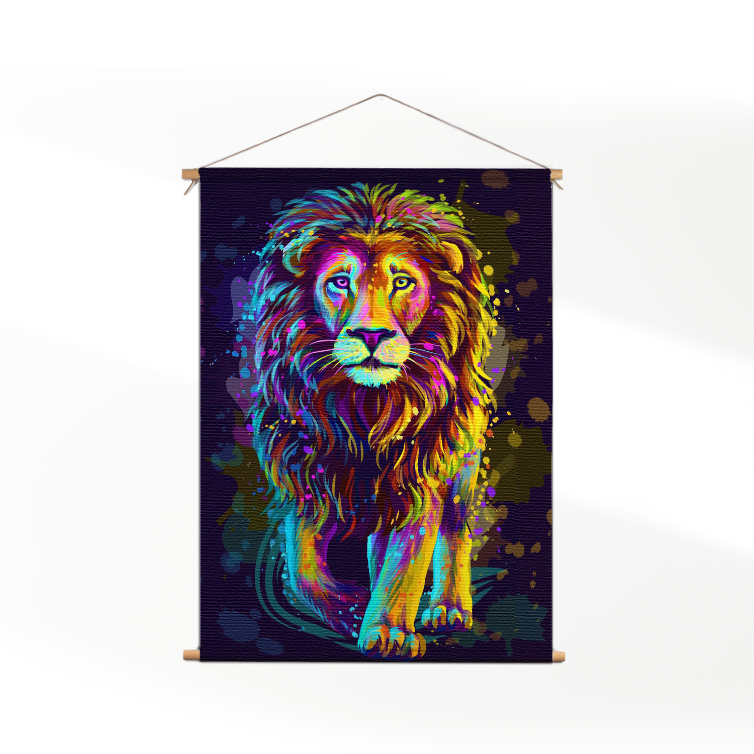 Textielposter Colored Lion