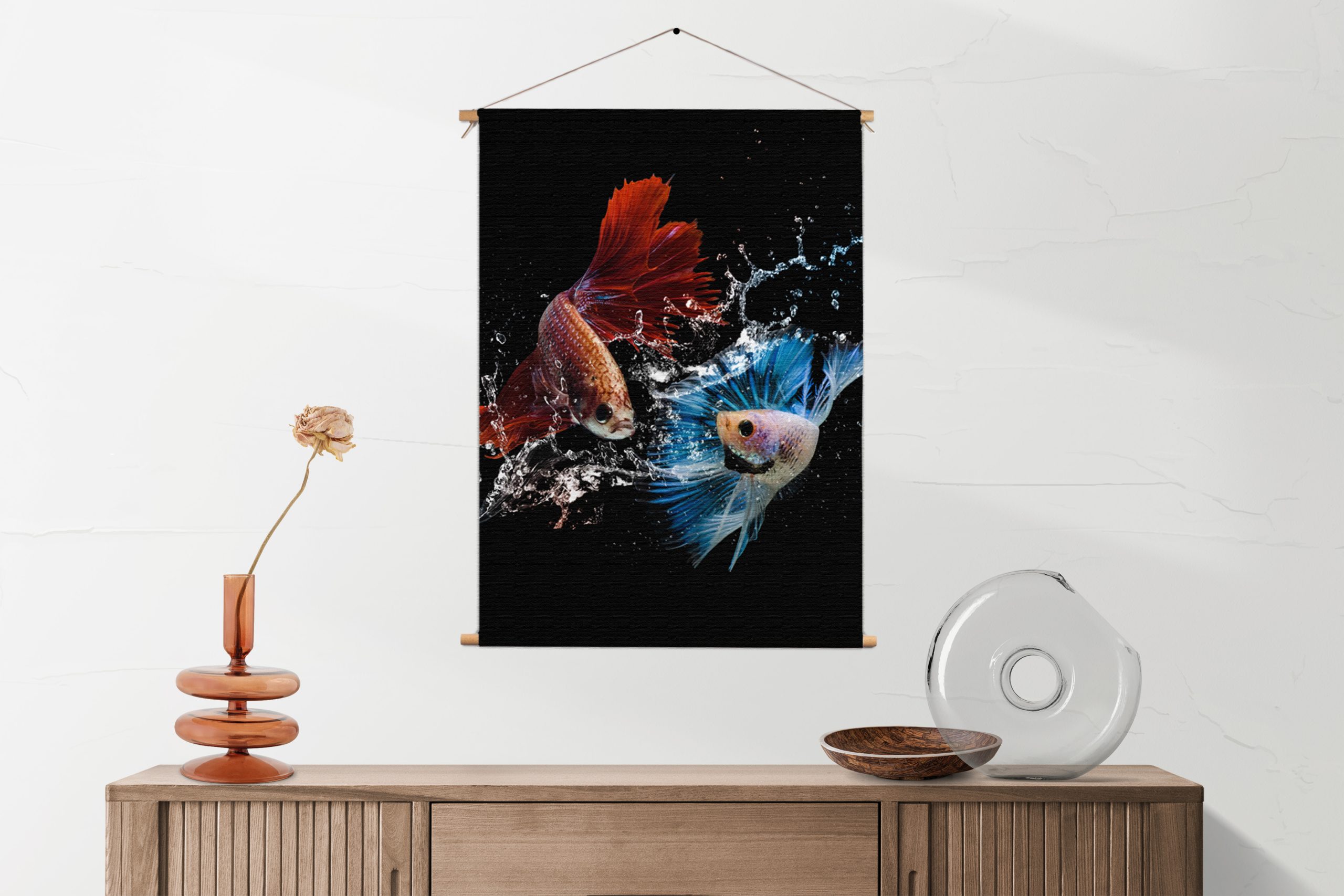 Textielposter Twain Betta Fishes