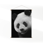 Textielposter Pandabeer Zwart Wit 02