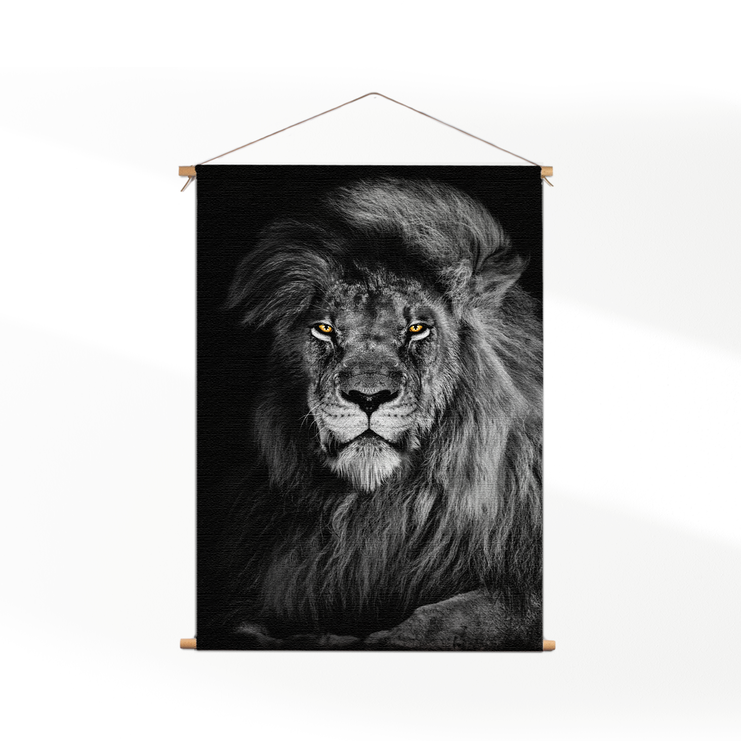Textielposter De Zwart Witte Leeuw
