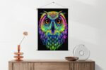 Textielposter Colored Owl 01
