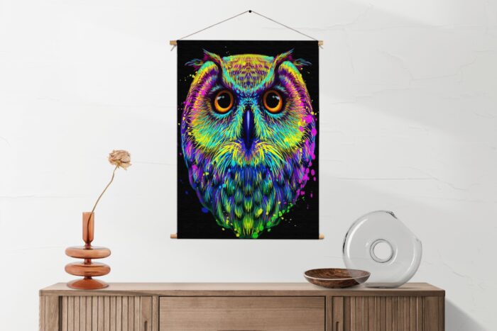 Textielposter Colored Owl 01