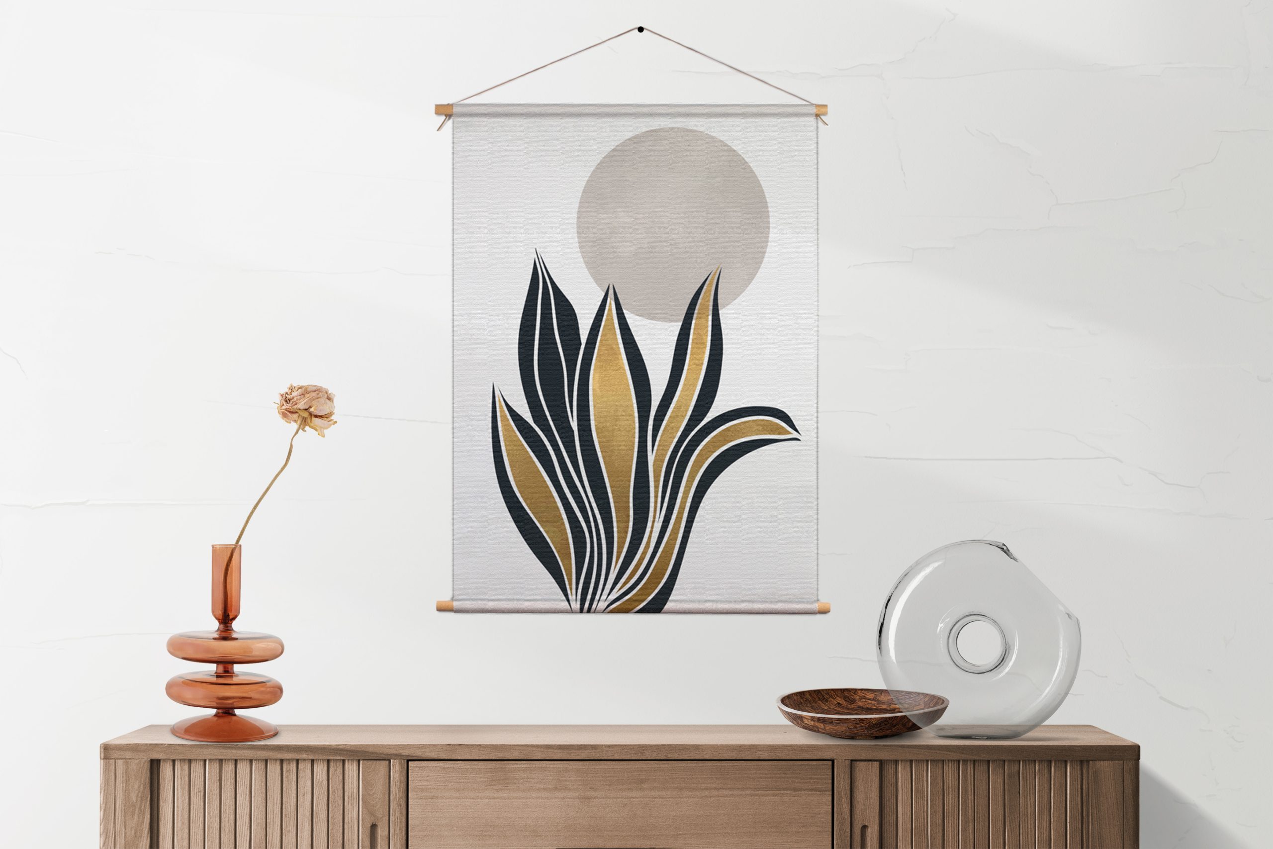 Template_50-70_verticaal_abstract_04-1-1.jpg Textielposter Het gouden blad