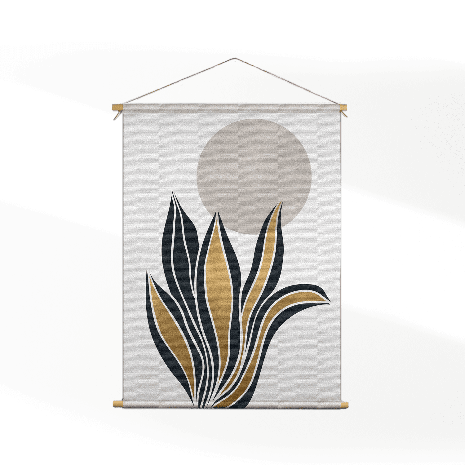 Template_50-70_verticaal_abstract_04 Textielposter Het gouden blad