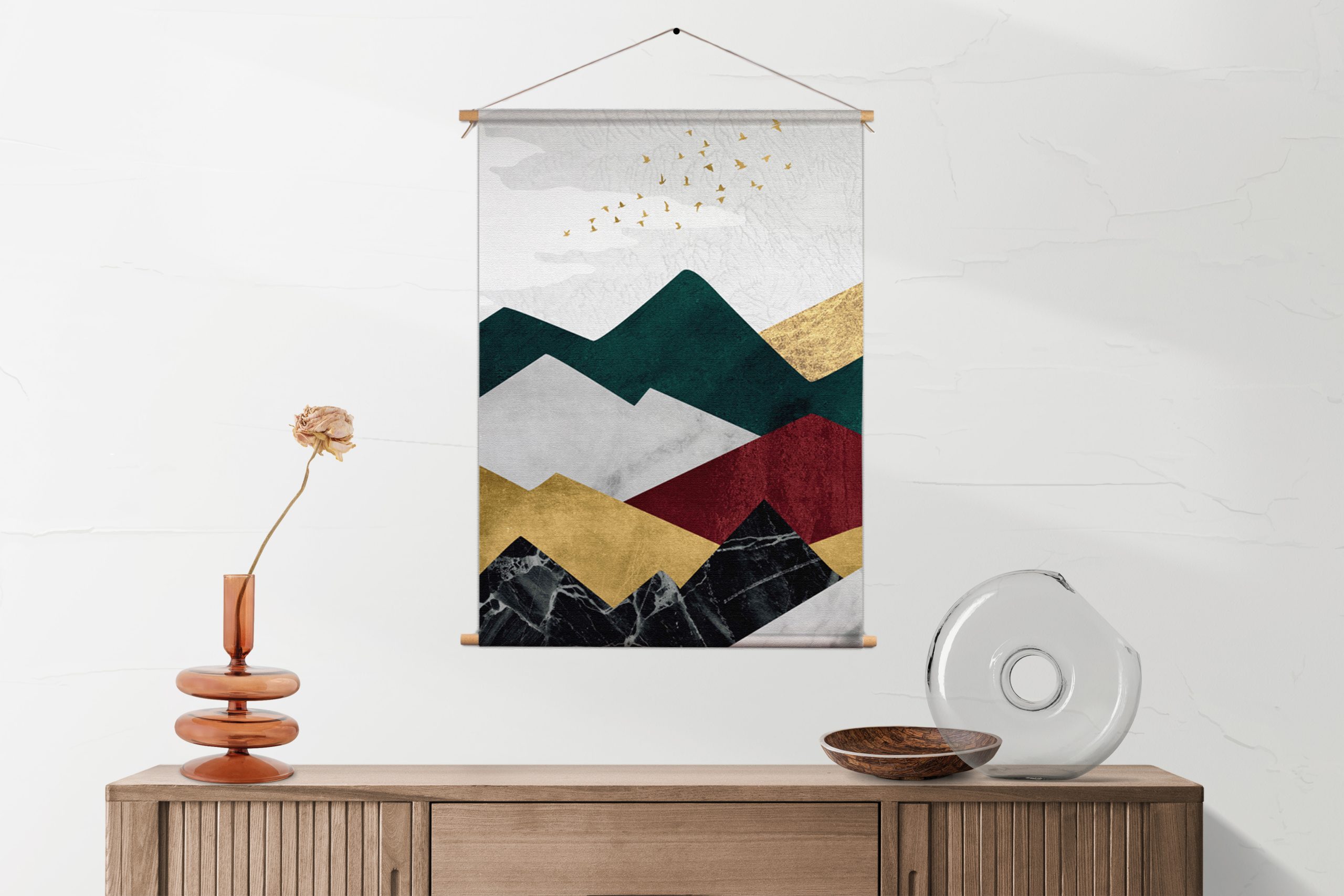 Textielposter Kleurrijke Bergen 01