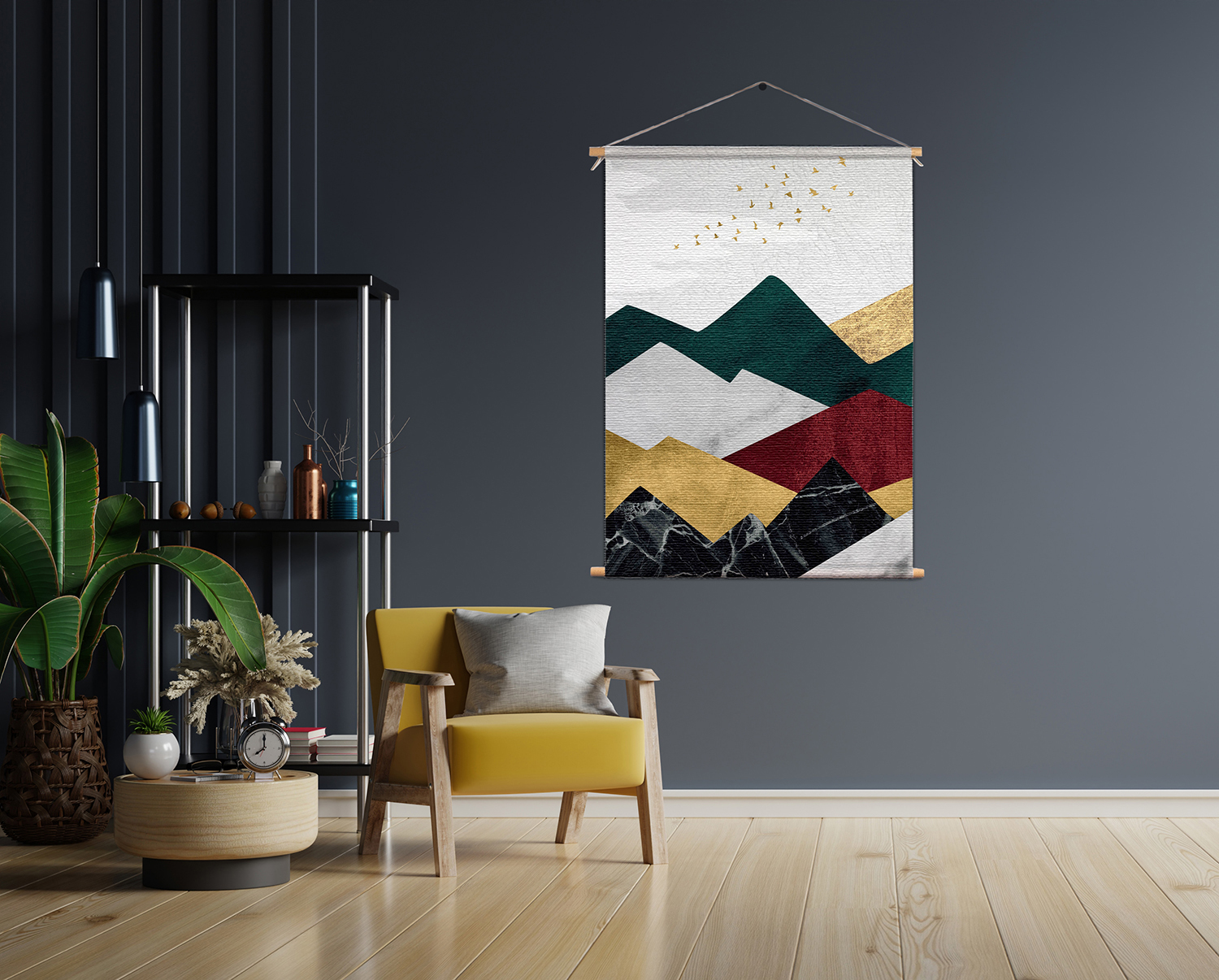 Textielposter Kleurrijke Bergen 01