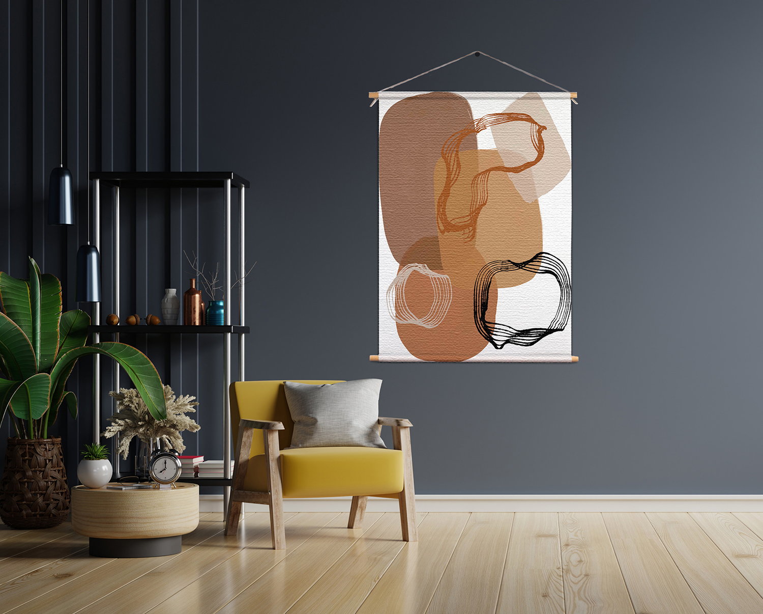 Template_50-70_verticaal_abstract_14 Textielposter Naturel tinten scandinavisch 01