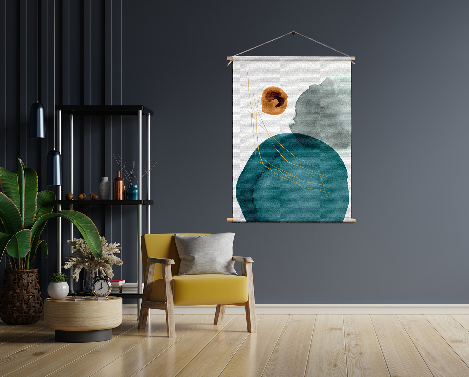 Template_50-70_verticaal_abstract_20.jpg Textielposter Abstract Cirkels Multikleur 01