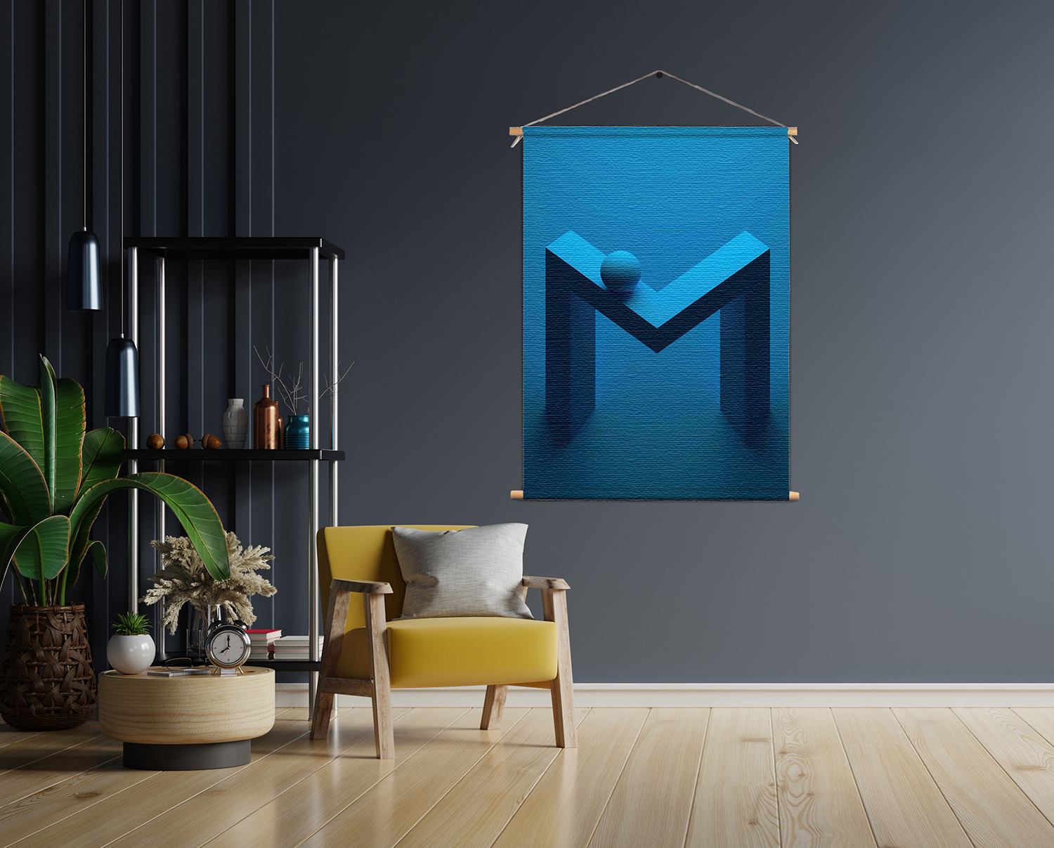 Template_50-70_verticaal_abstract_25 Textielposter Letter M