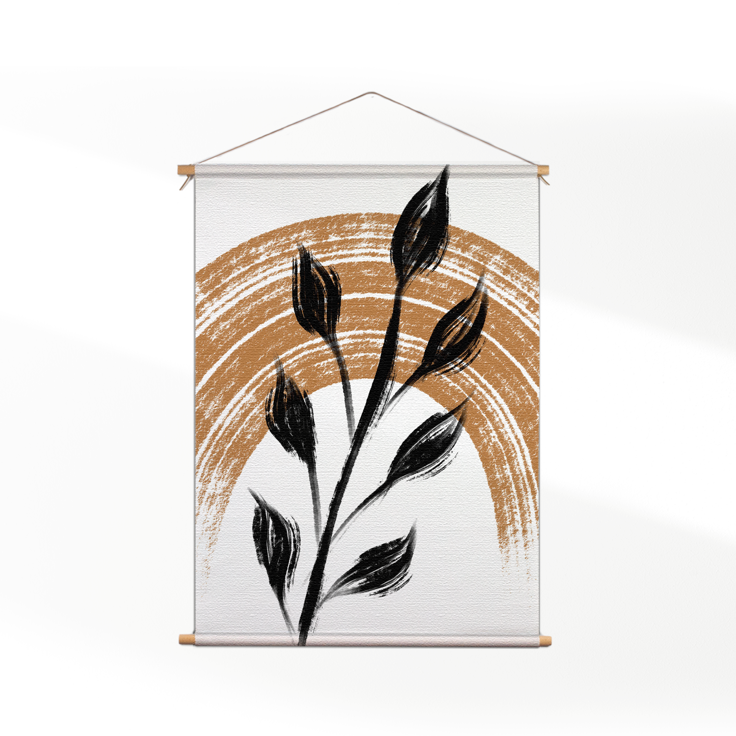 Textielposter Scandinavisch Patroon met Bloem 01