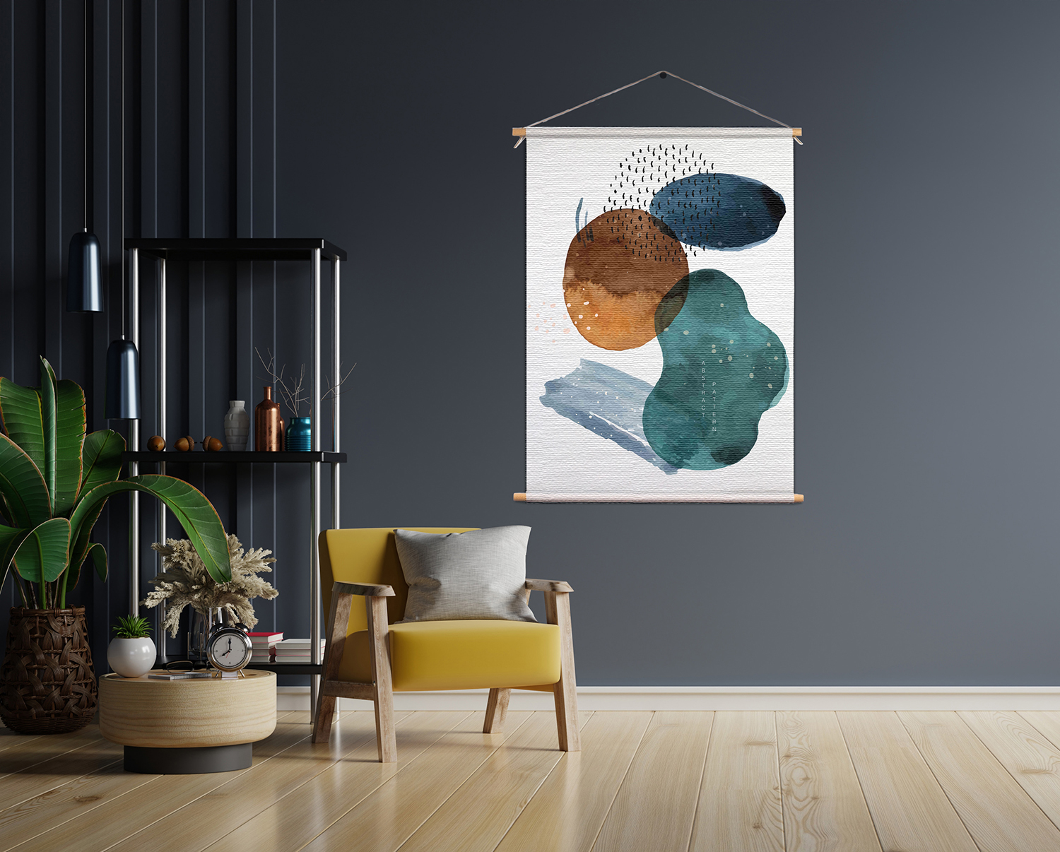 Textielposter Abstract Cirkels Multikleur 02