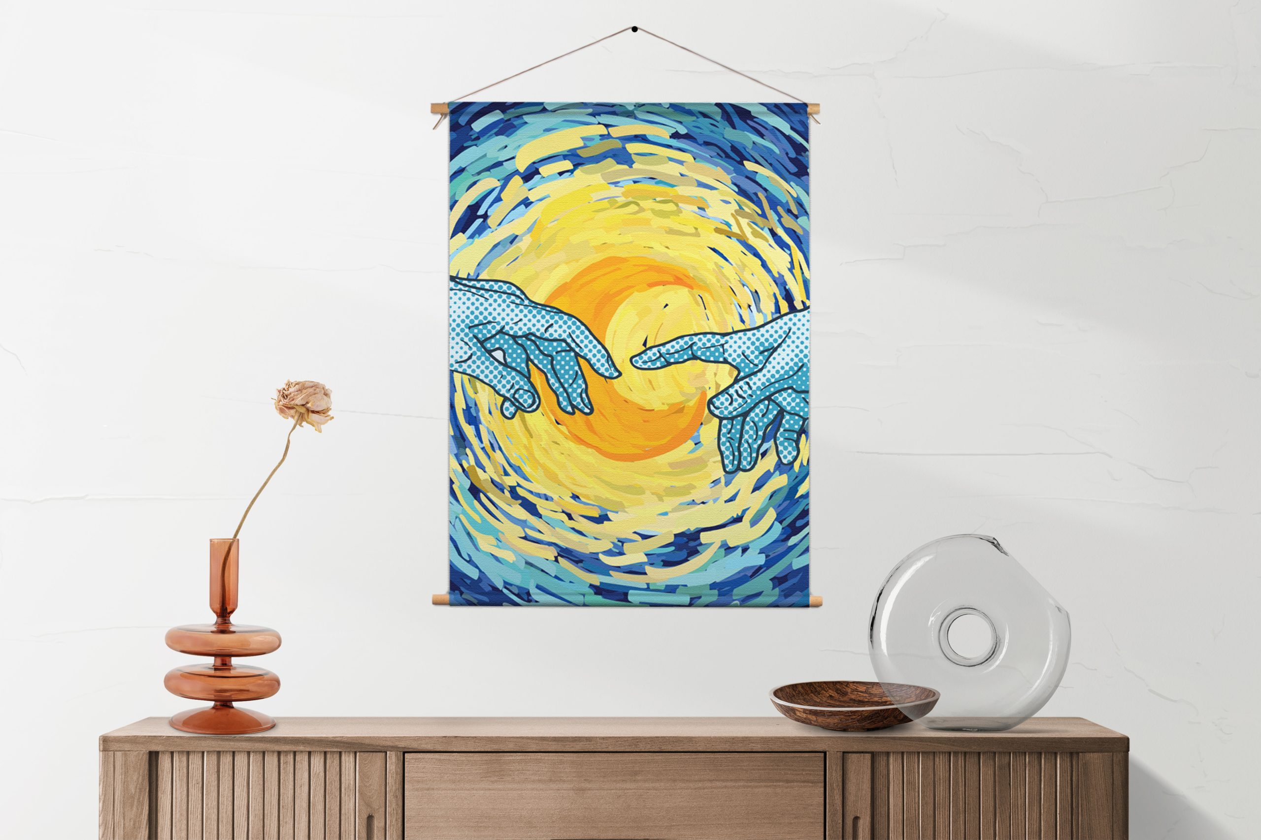 Template_50-70_verticaal_abstract_35-1-1.jpg Textielposter De Slaapwandeling Naar De Maan