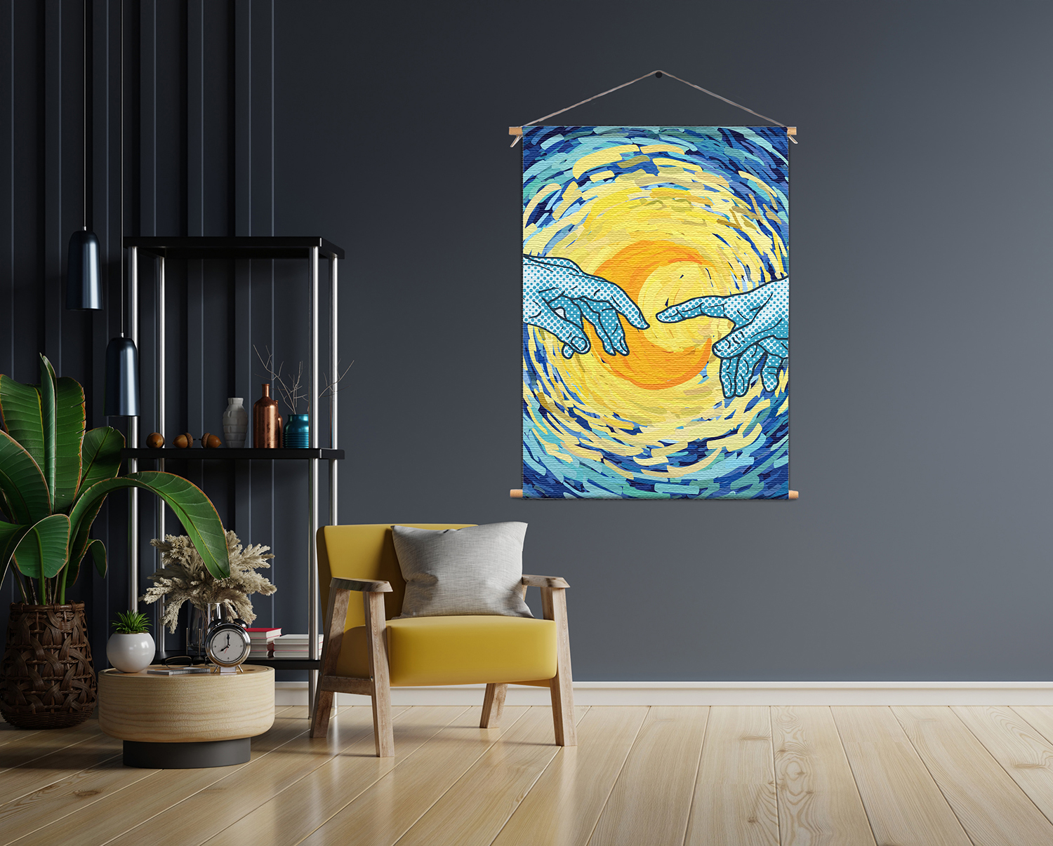 Template_50-70_verticaal_abstract_35 Textielposter De Slaapwandeling Naar De Maan