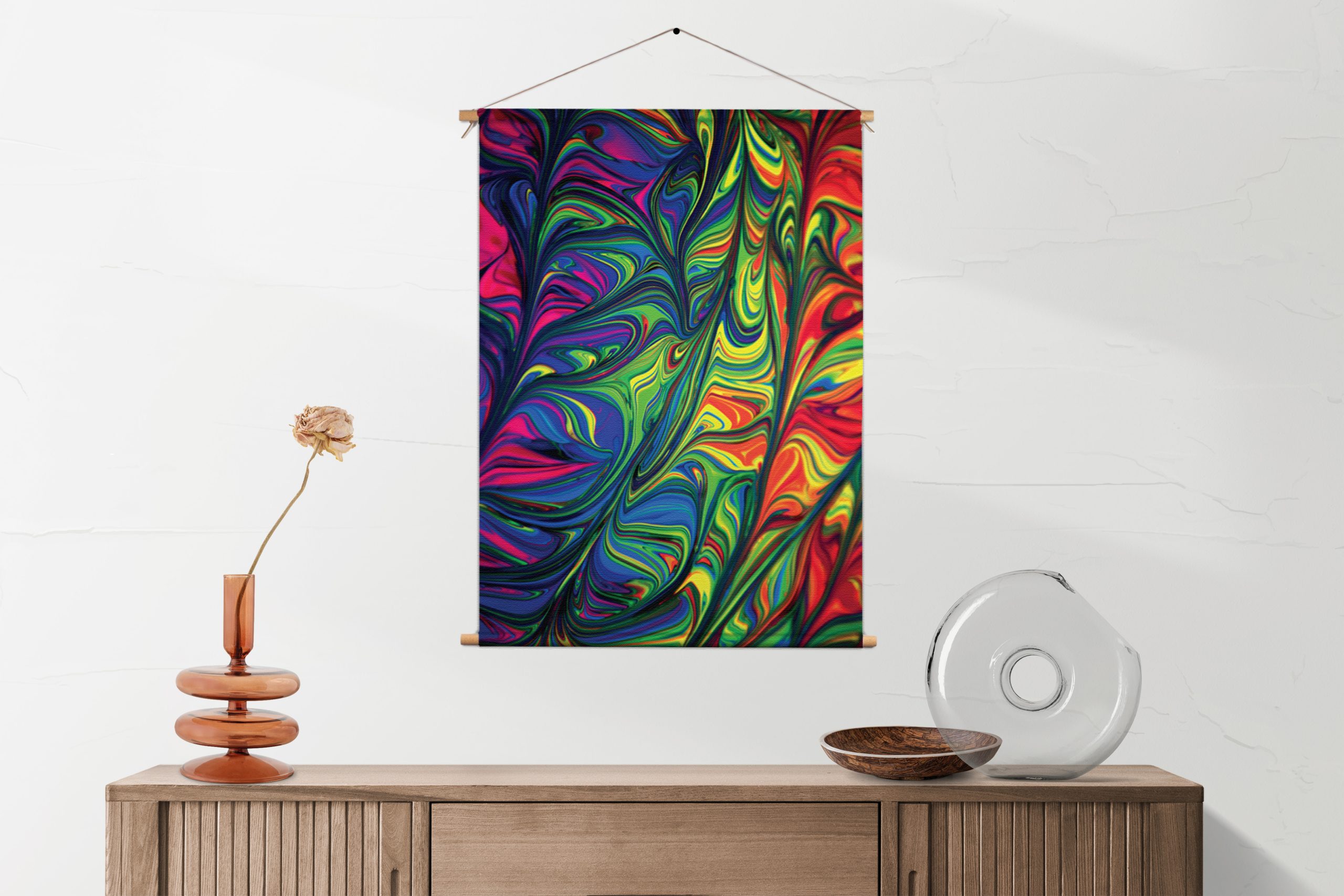 Textielposter Verf Kleuren Gemengd