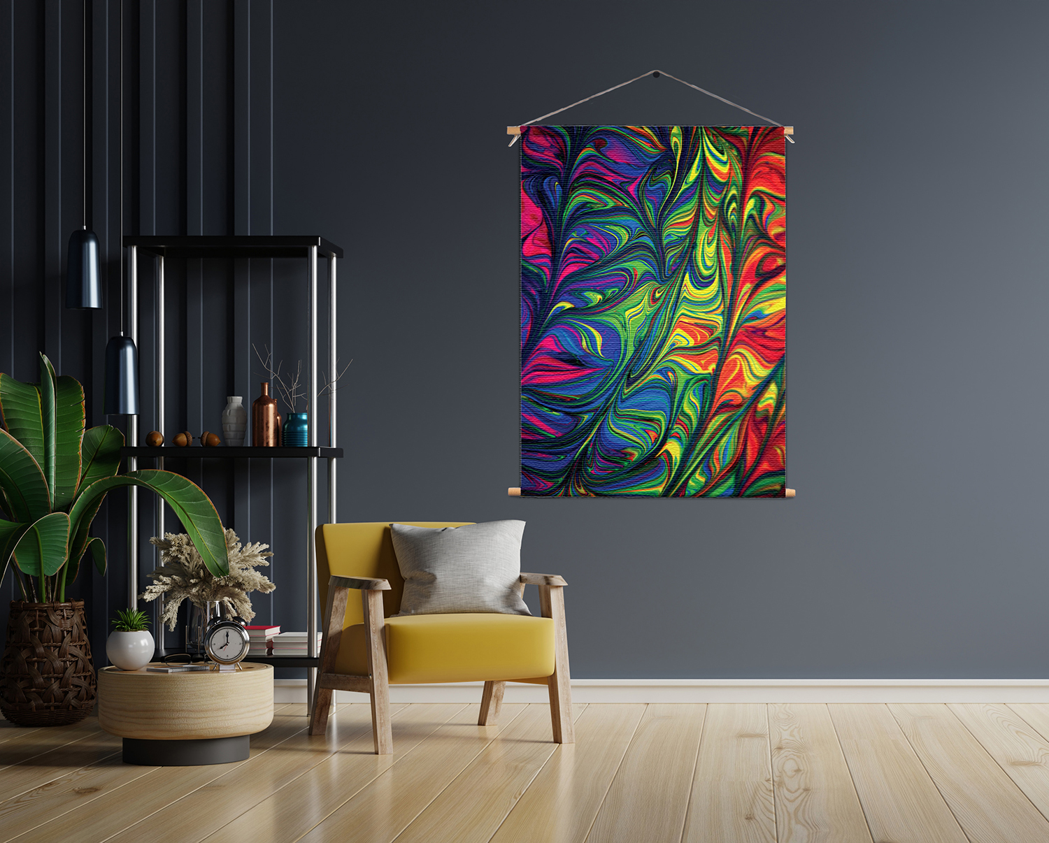 Textielposter Verf Kleuren Gemengd