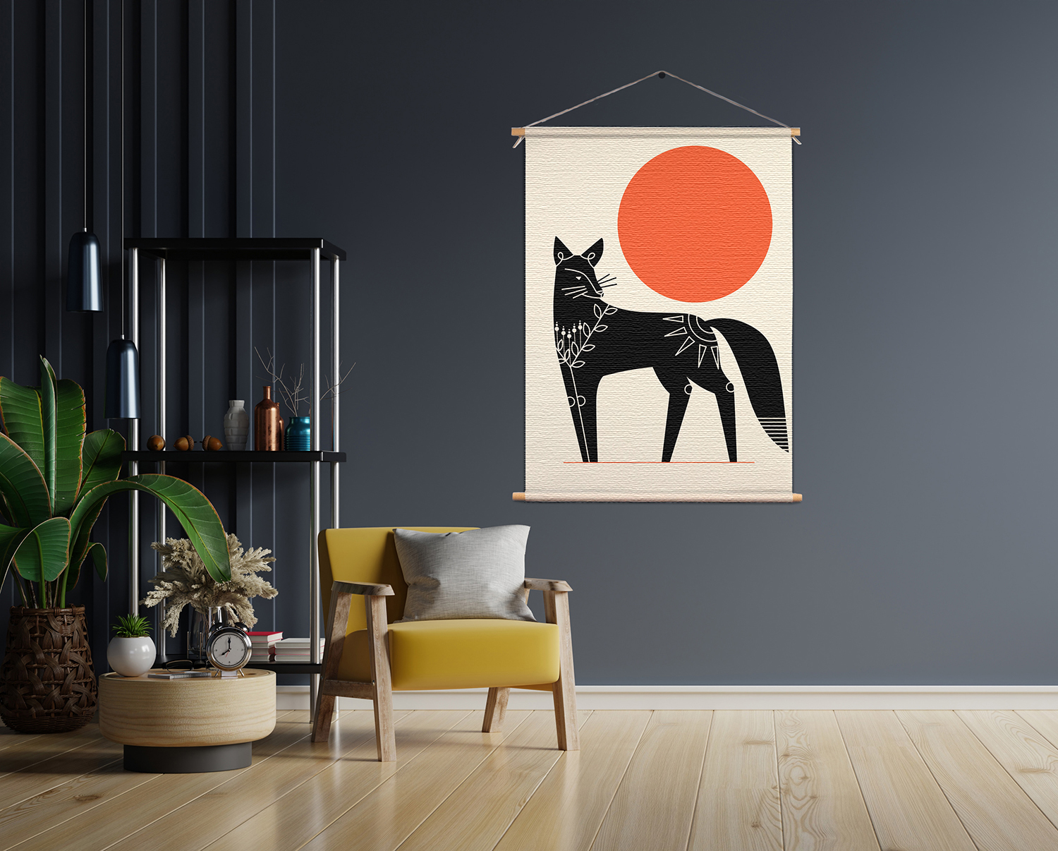 Textielposter Abstract Gedierte