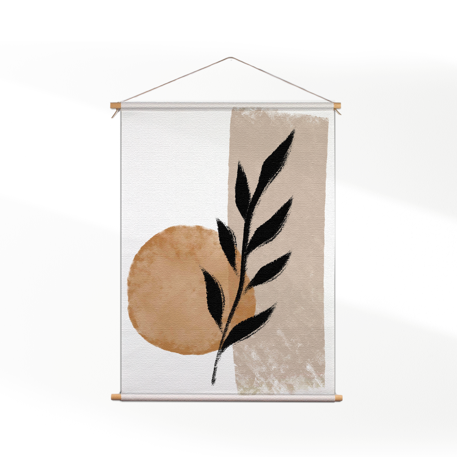 Textielposter Scandinavisch Patroon met Bloem 02