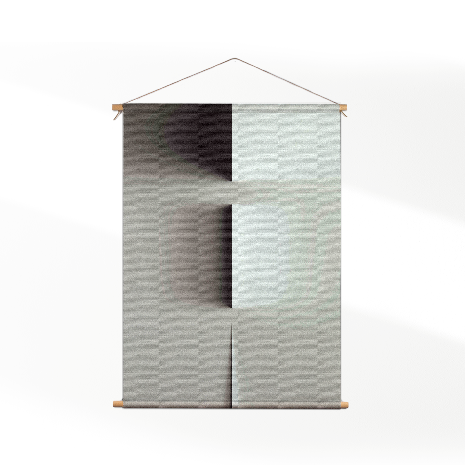 Textielposter Abstract Witte Kunst