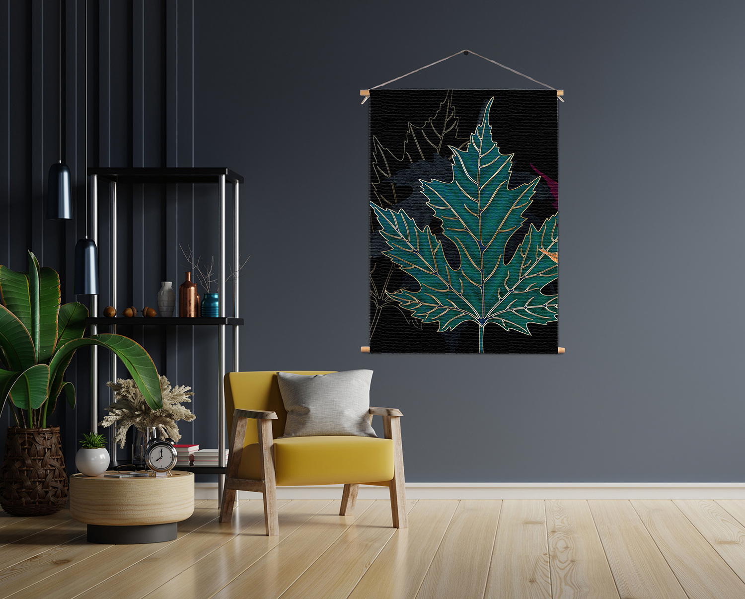 Template_50-70_verticaal_abstract_51 Textielposter Het Blad Van De Boom Kunst 01