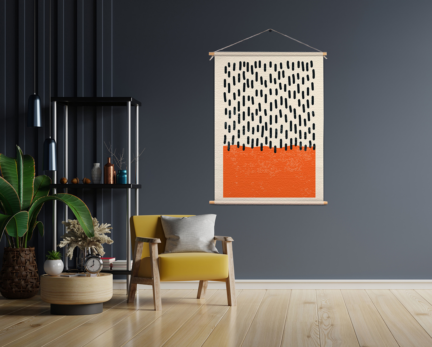 Textielposter Scandinavisch Oranje
