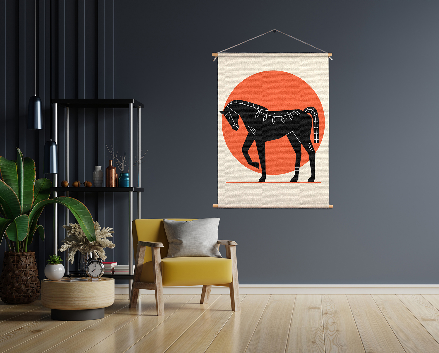 Textielposter Abstract Paard