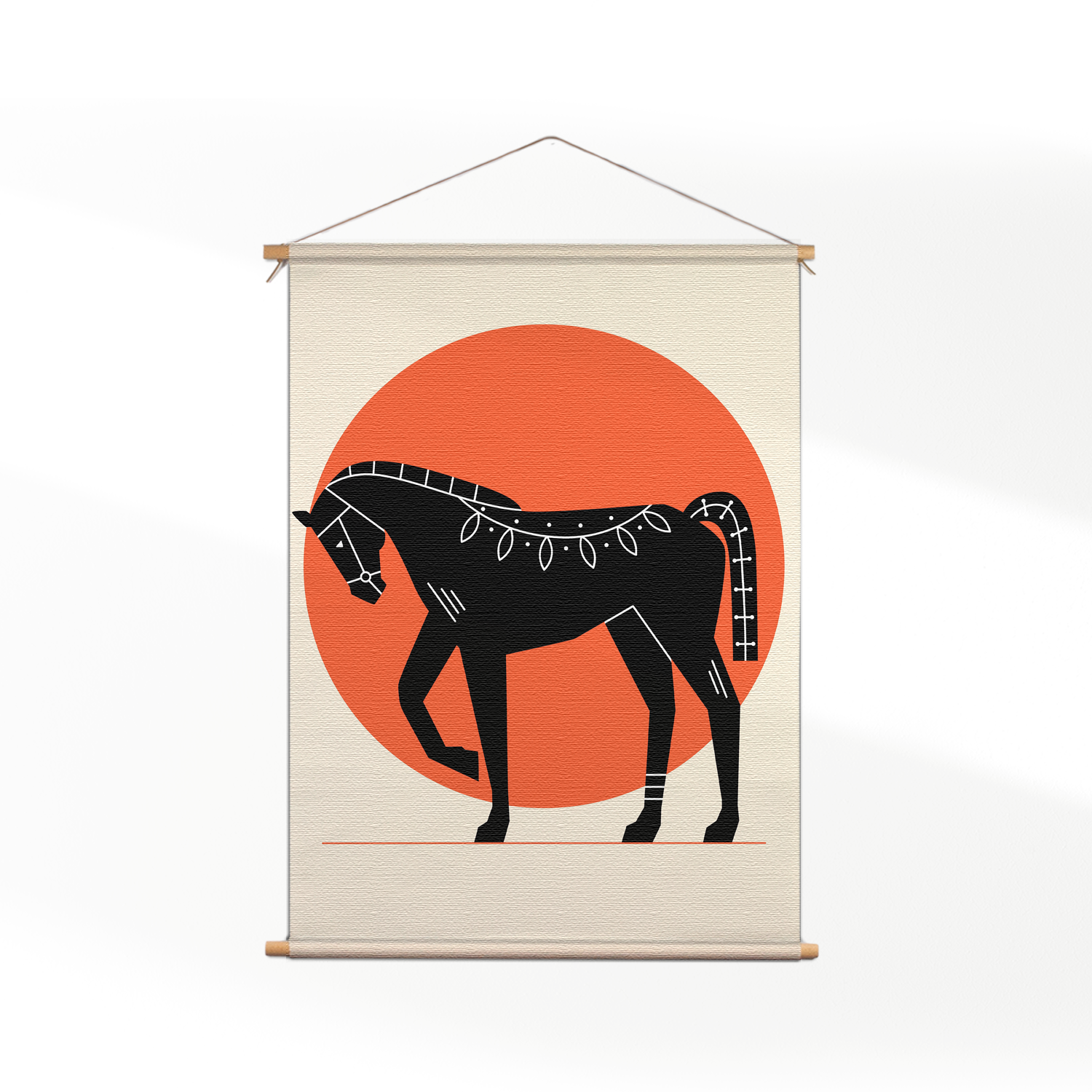 Textielposter Abstract Paard