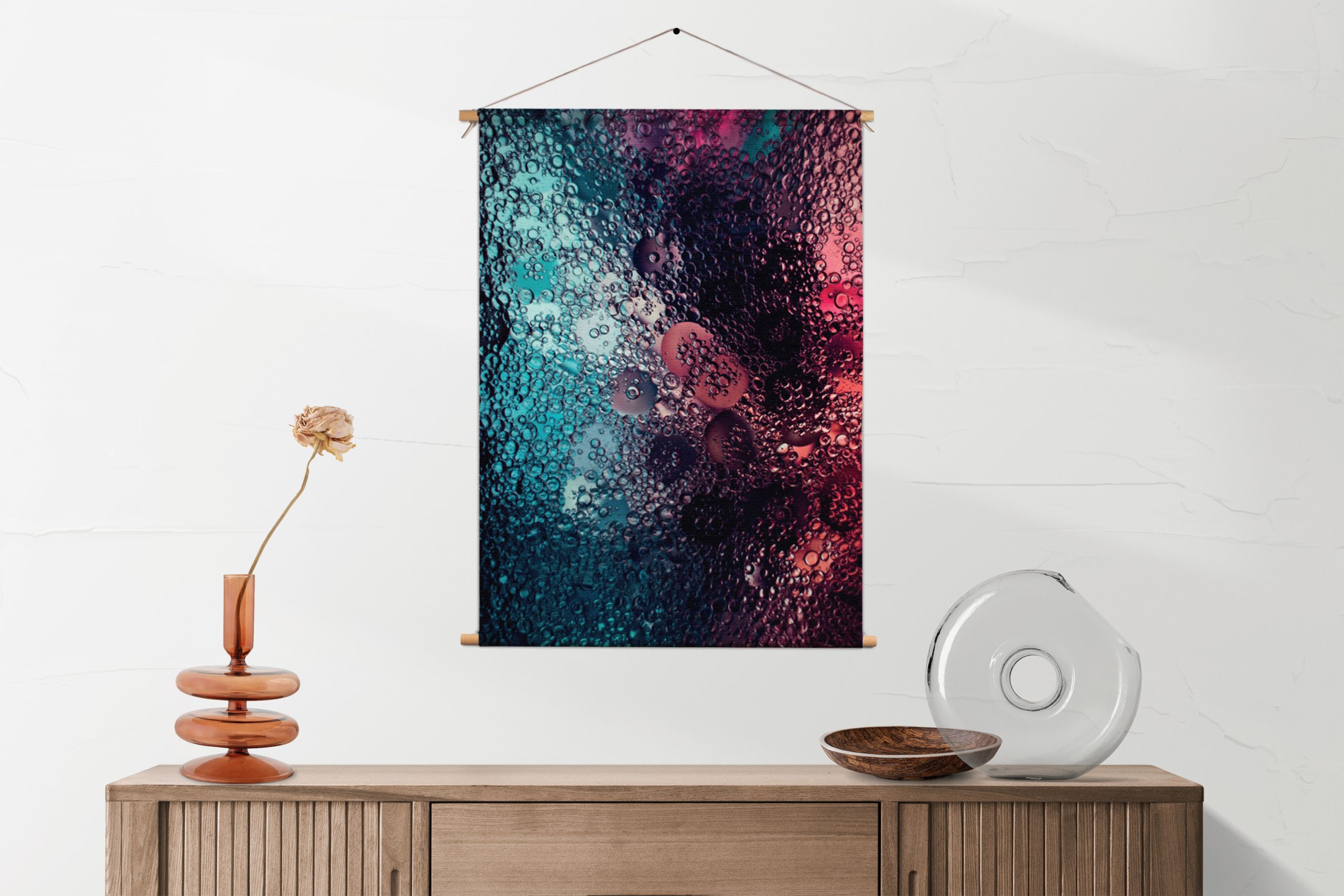 Textielposter Bubbles Art