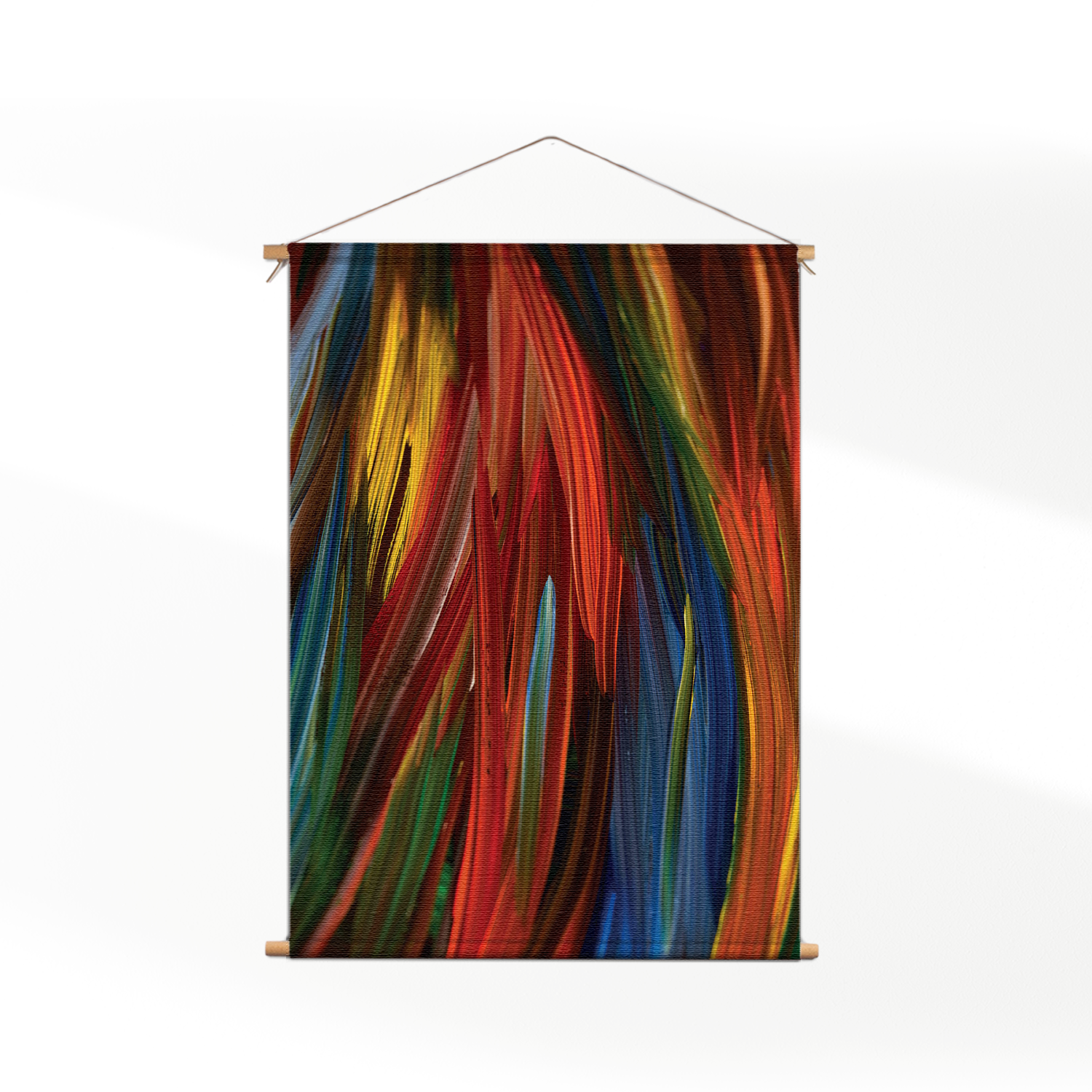 Template_50-70_verticaal_abstract_75 Textielposter Geschilderde Strepen Kleurrijk