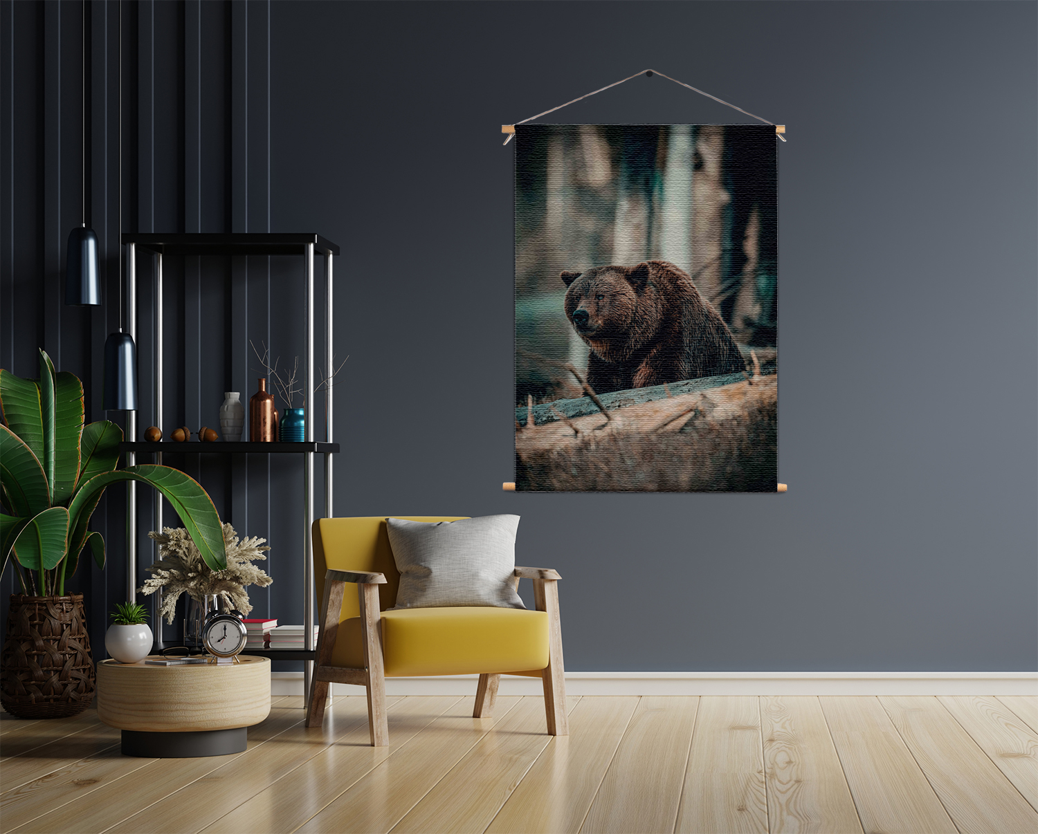 Template_50-70_verticaal_dieren_11 Textielposter Beer In Het Bos