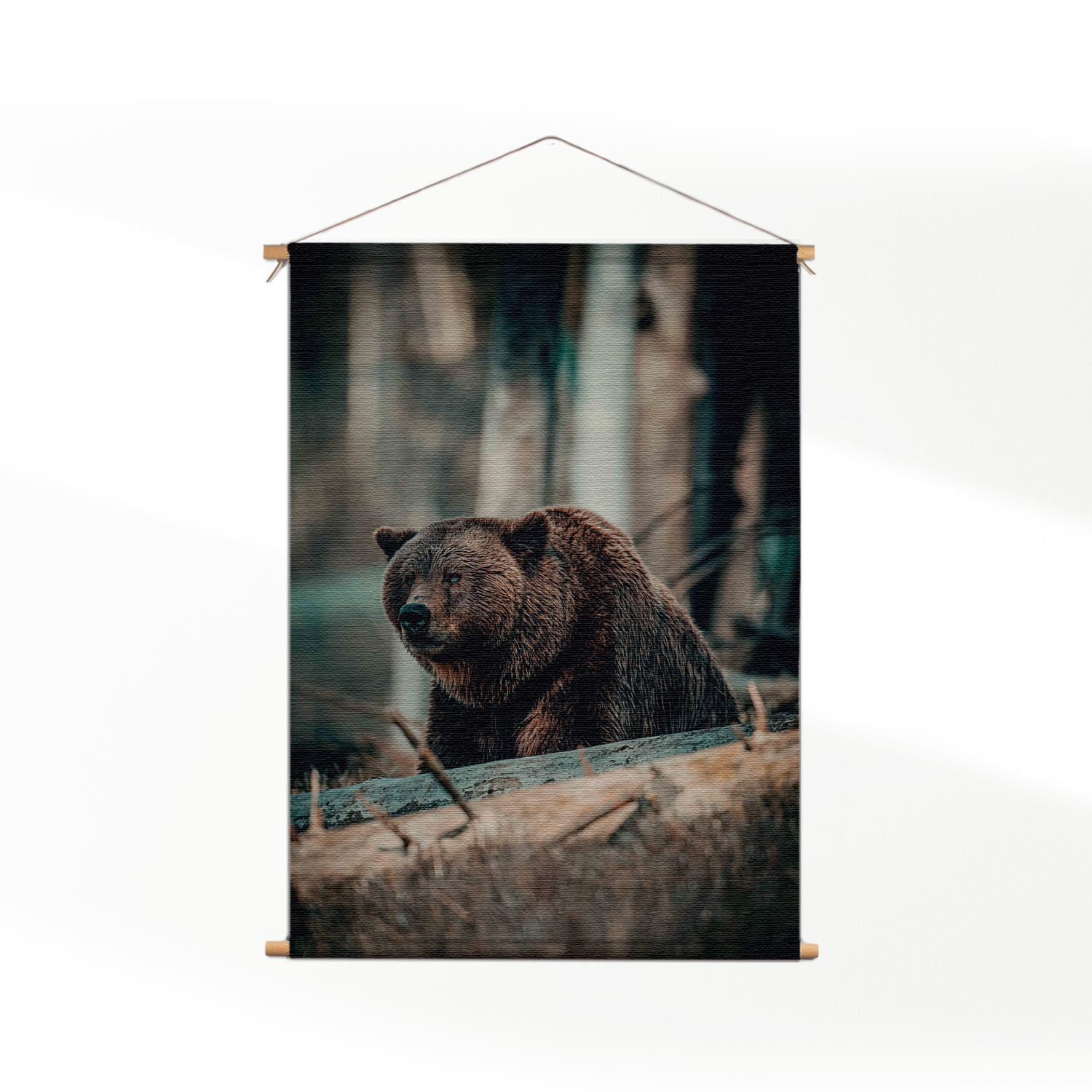 Template_50-70_verticaal_dieren_11 Textielposter Beer In Het Bos