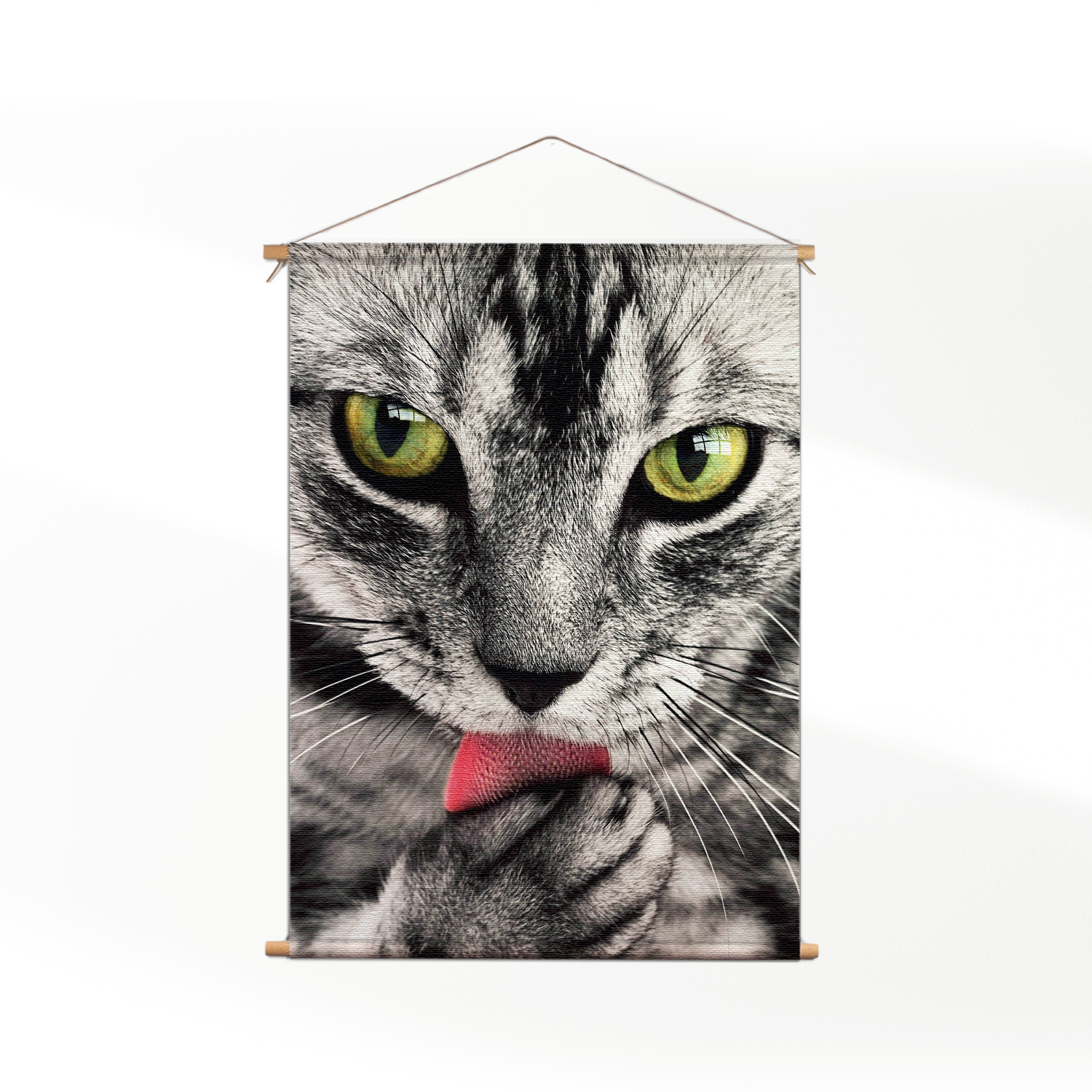 Textielposter Katte Hoofd Close up