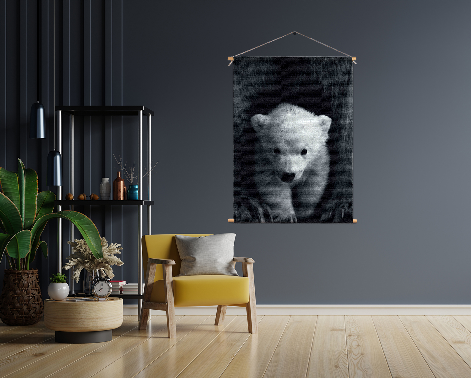 Textielposter Het Beschermde Welpje