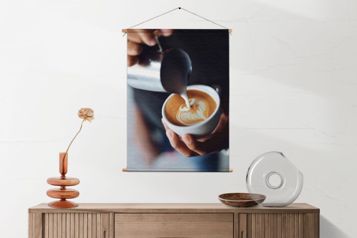 Textielposter Koffie Love