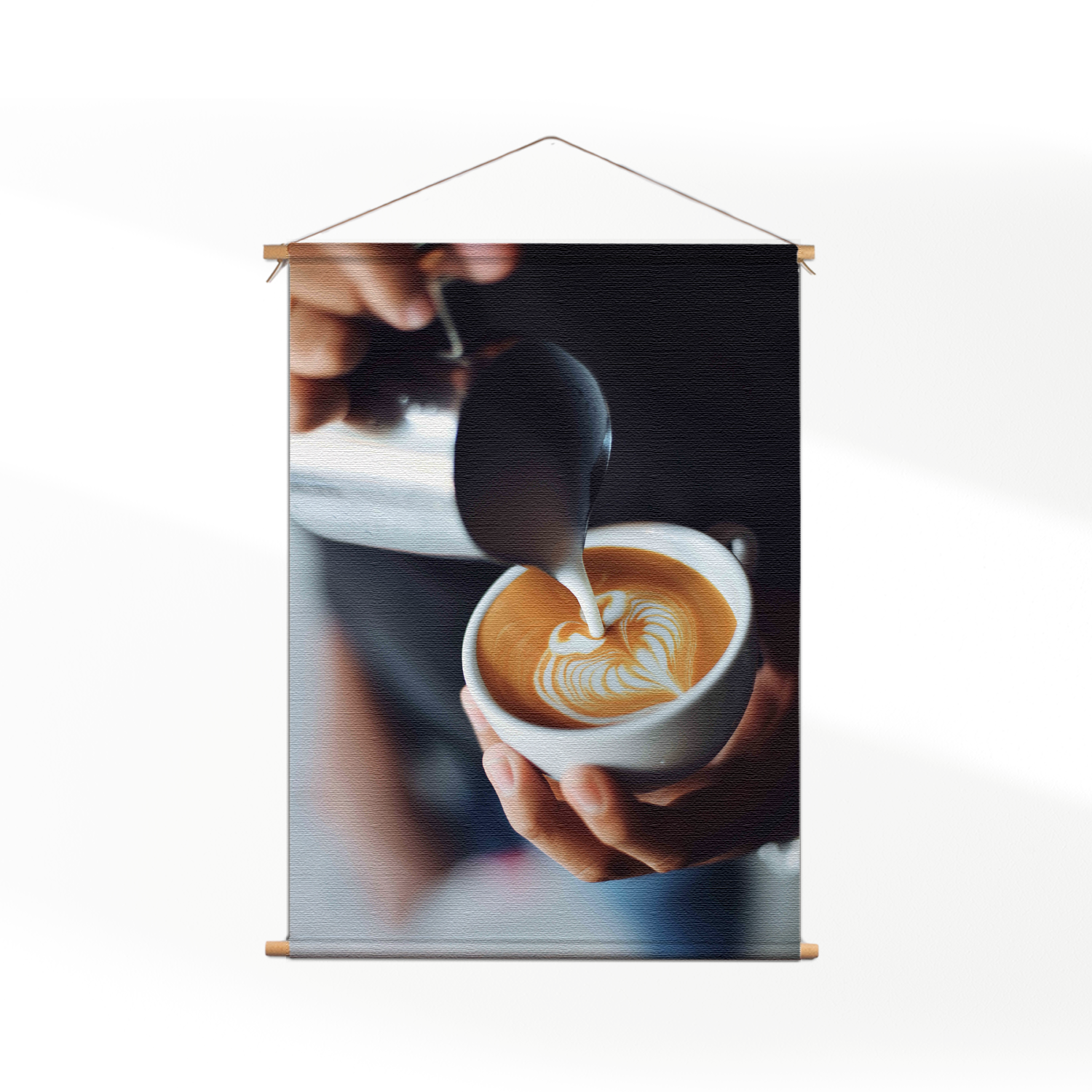 Textielposter Koffie Love