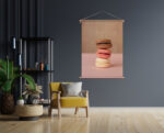 Textielposter Macarons Roze Beige Tinten