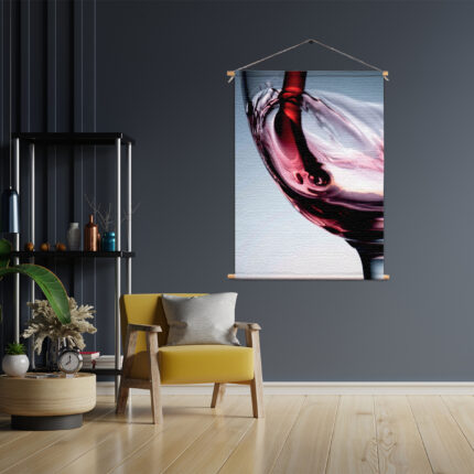 Textielposter Glas Rode wijn 01