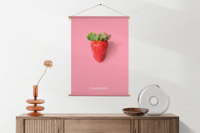 Textielposter Strawberry Template 50 70 verticaal eten en drinken 4 1 1 scaled