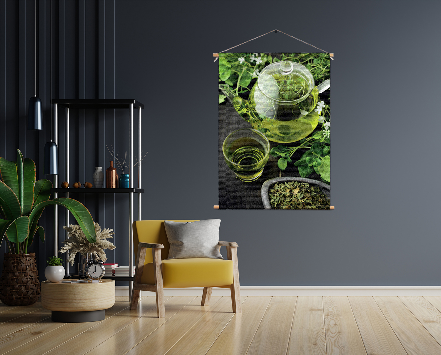 Template_50-70_verticaal_eten-en-drinken_49 Textielposter Mint Thee