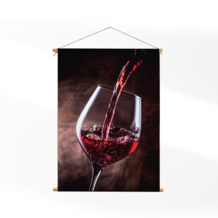 Textielposter Glas Rode wijn 02