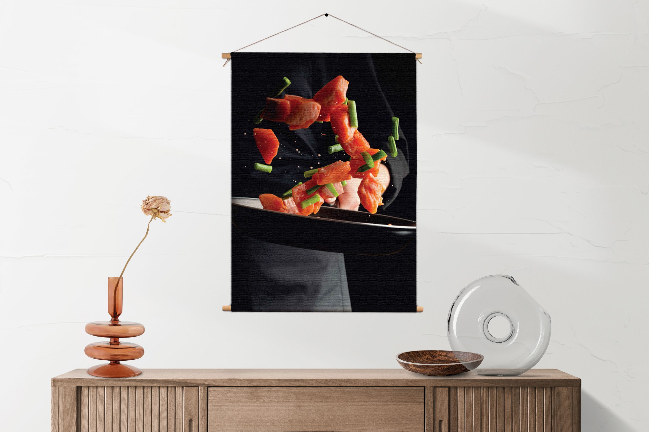 Template_50-70_verticaal_eten-en-drinken_64-1-1.jpg Textielposter Zalm Wokken
