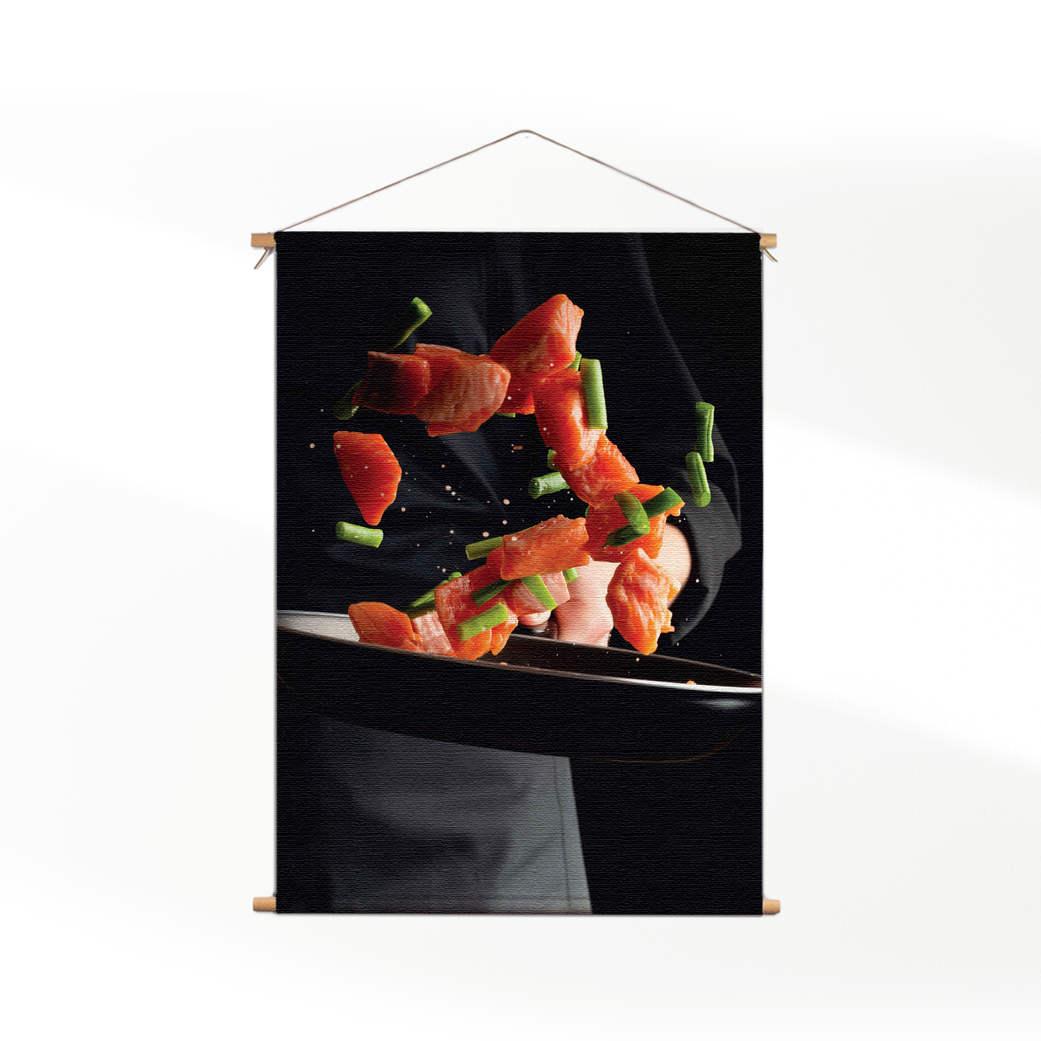 Template_50-70_verticaal_eten-en-drinken_64 Textielposter Zalm Wokken