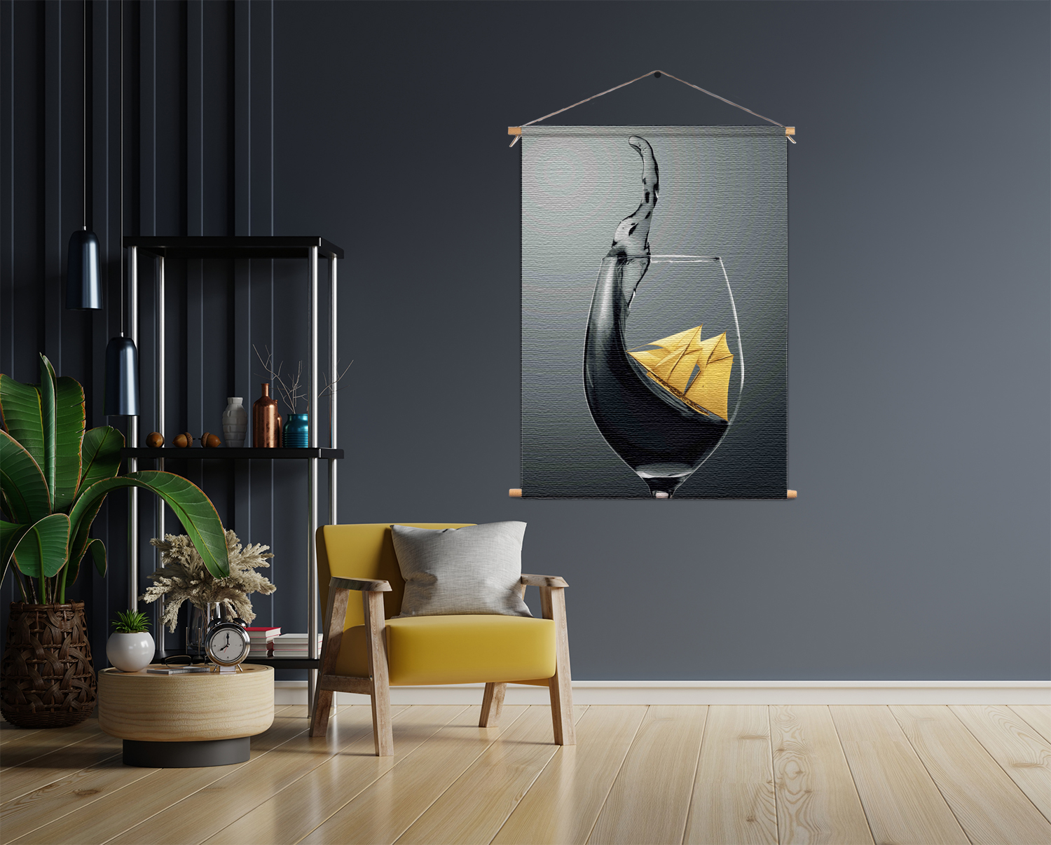 Template_50-70_verticaal_eten-en-drinken_80 Textielposter Sailing Wine 01