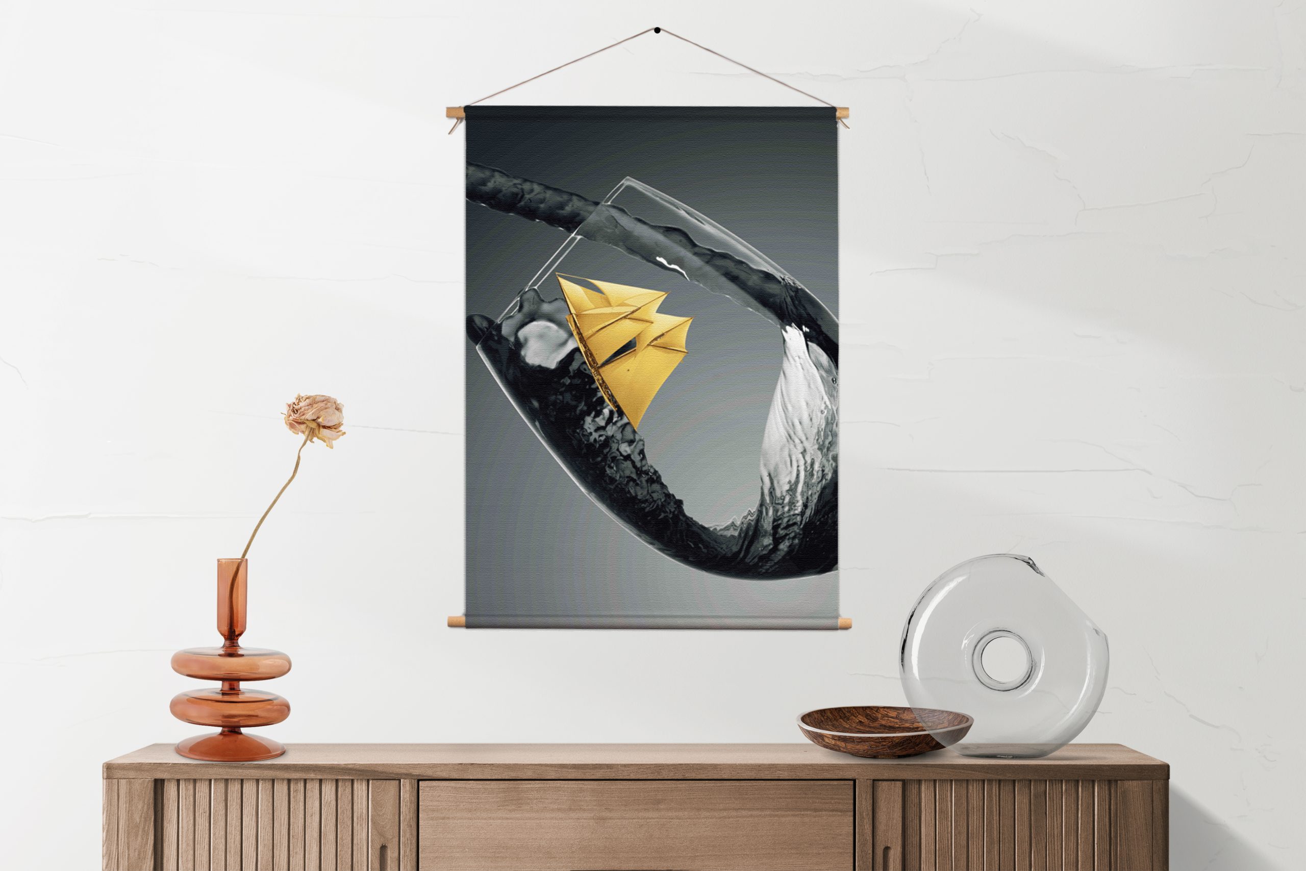 Textielposter Sailing Wine 03