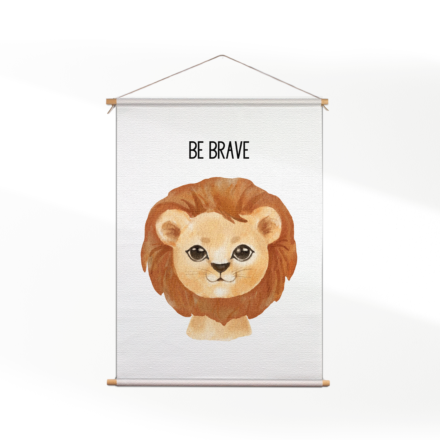 Template_50-70_verticaal_kinderen_10 Textielposter Be Brave Leeuw